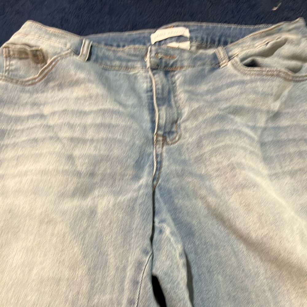Lane Bryant Jeans w/flowered hem. Super cute on.Light Denim. I wore one time.